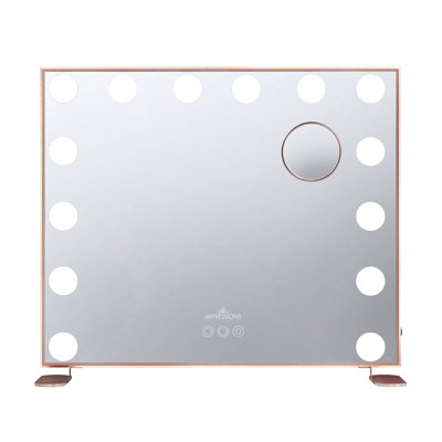 Miroir de maquillage Hollywood tricolore avec 14 lumières DEL et miroir grossissant