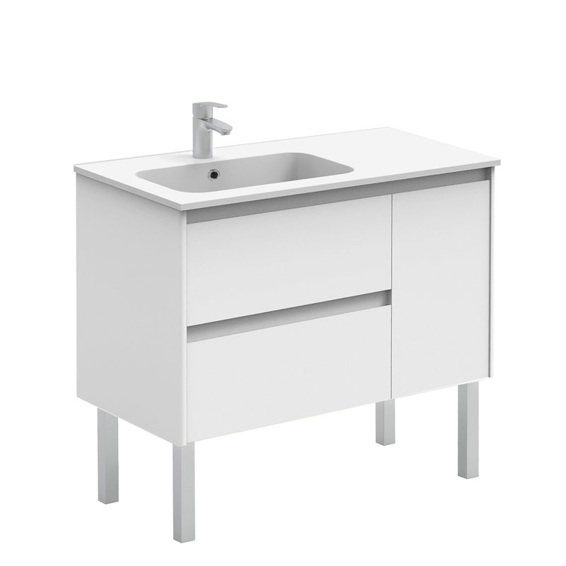 Ambra 35.6'' W Single Vanity, Gloss White