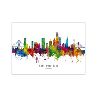 San Francisco California Skyline by Michael Tompsett - Print