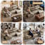 Canapé-lit modulaire escamotable électrique en cuir véritable 112 po 3 places beige-66493167
