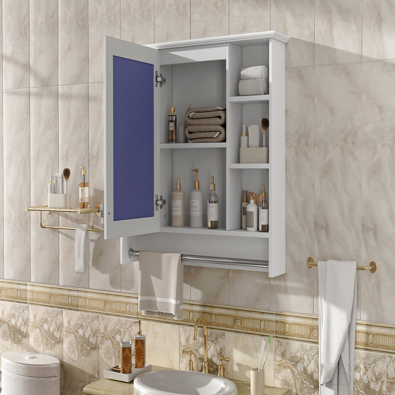 Armoire de toilette 3 en 1, armoire à pharmacie murale de 36 pouces avec tablette réglable et porte à fermeture en douceur, miroir haute définition avec rangement pour meuble-lavabo de salle de bain