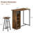 3 Piece Bar Table Set, with 2-Layer Storage Shelf-1901039979