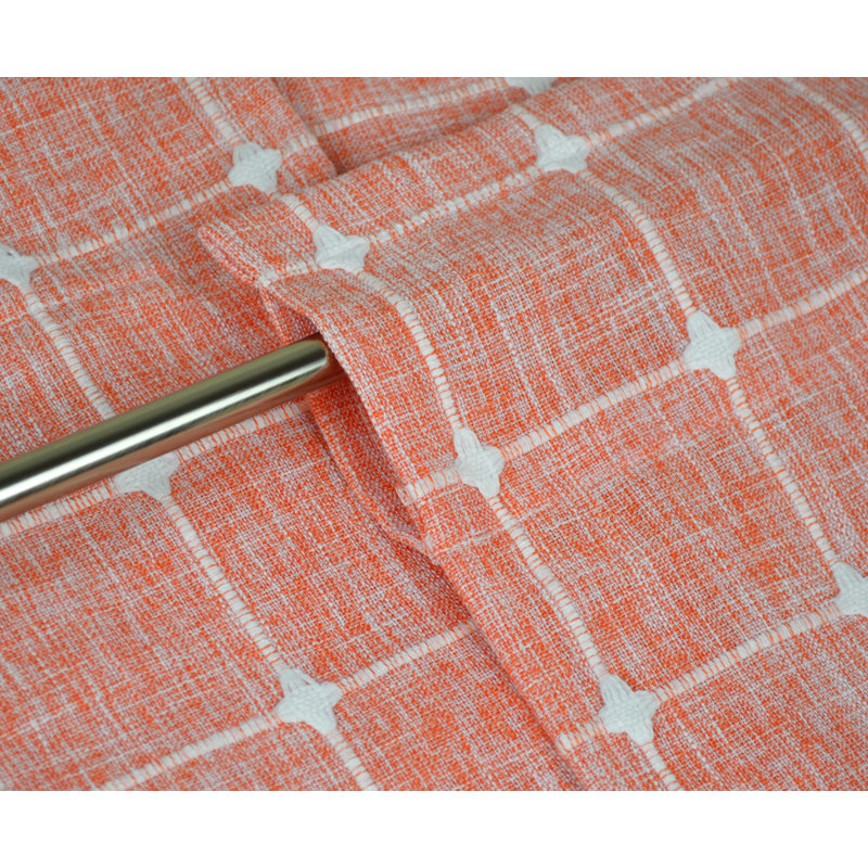 Plaid Tailored 56'' W Window Valance, Coral