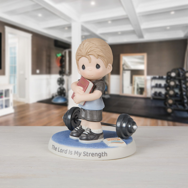 Figurine «Precious Moments Boy with Bible and Weights Lord is My Force» 5,16 po