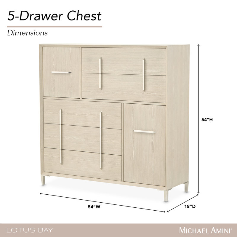 Lotus Bay 5-Drawer Chest - Sand