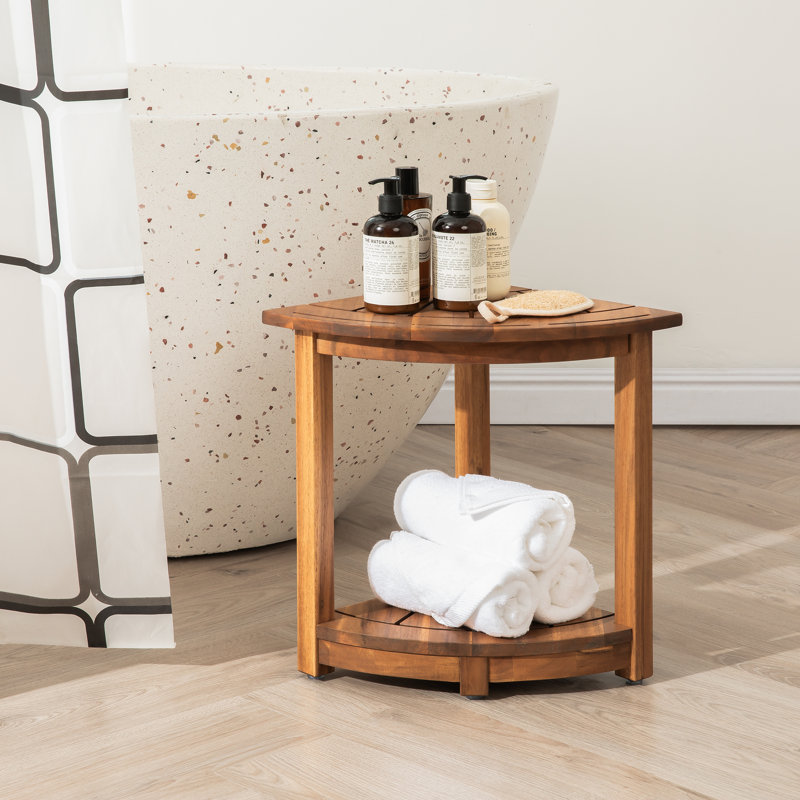 Alandis 17.9'' W Shower Bench, Brown
