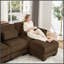 Canapé RSF en velours côtelé avec 1 coussin - brun-888023442-888023443