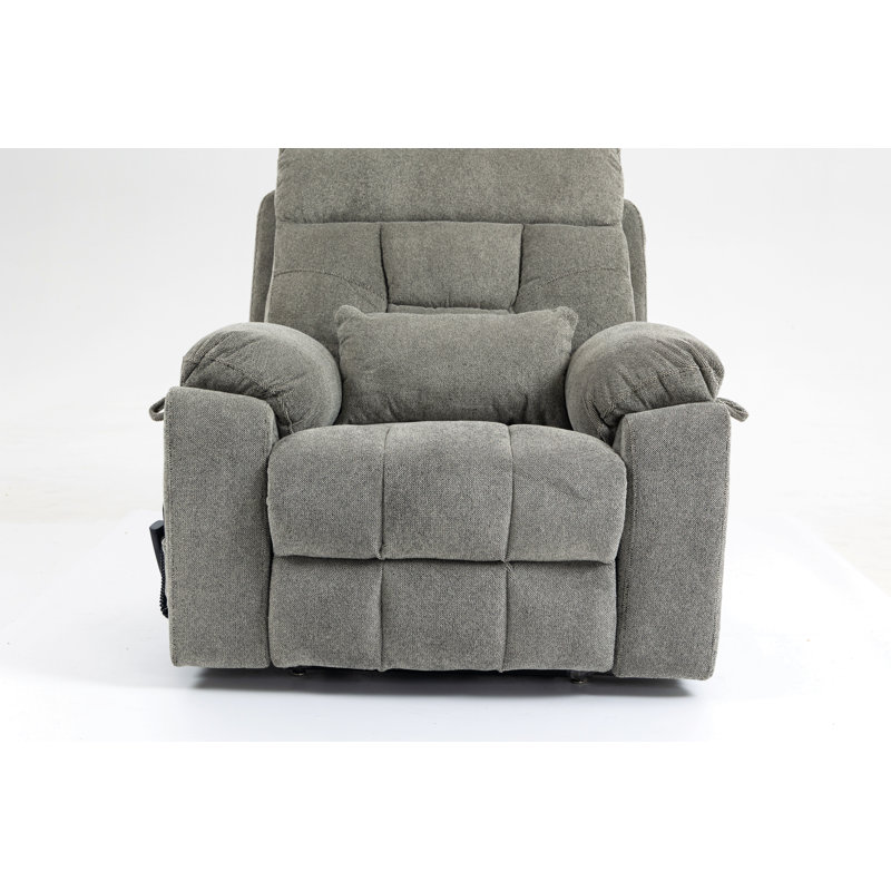 Electric Lift Chair, Flat High Density Foam Electric Sofa, With Heating And Massage Functions, Can Tilt To 180 Degrees, 2 Pocket Cup Holders, 2 Remote Control