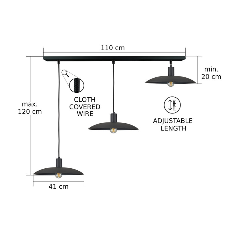 3 - Light Pendant, Black