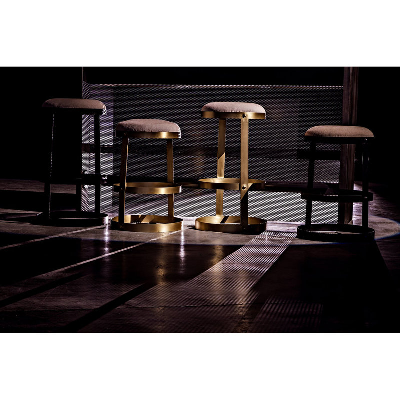 Dior Metal Bar & Counter Stool, Bar Stool (31" Seat Height), Antique Brass