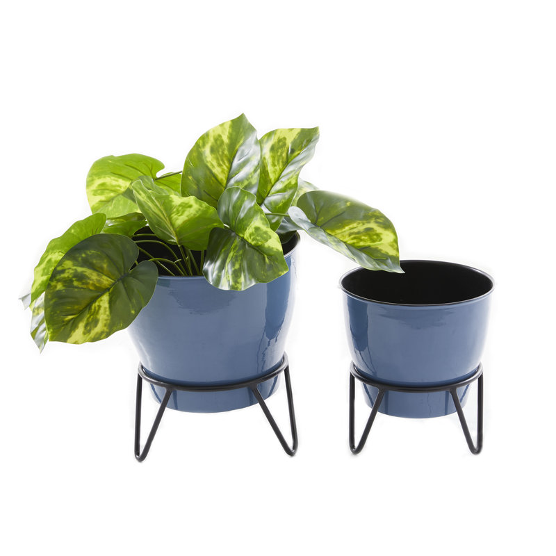 Metal Cachepot, Blue