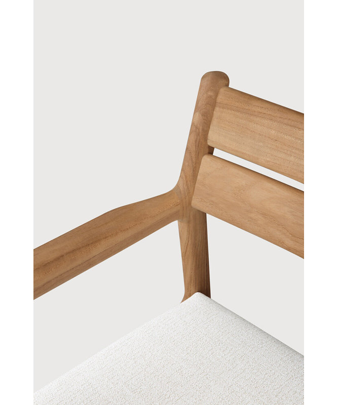 Jack Outdoor Teak Dining Armchair, Off White