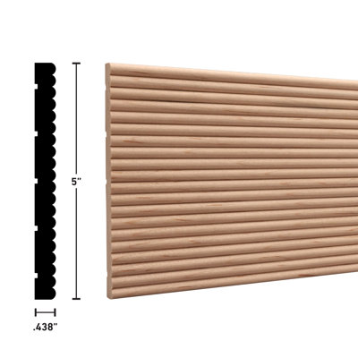 Narrow Reeded 5 x 96 W Accent Moulding