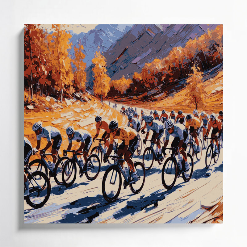 Art sportif sur toile brune, H 32 po x l 32 po