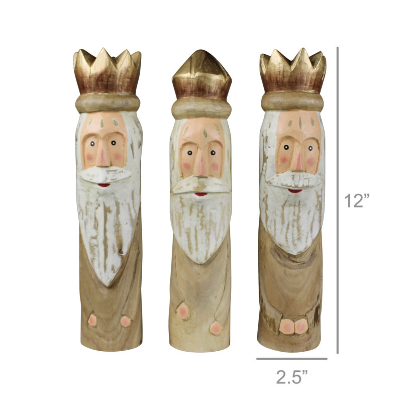 Rois en bois, ensemble de 3