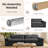 Modern Oversized 114-inch Corduroy Lazy Cloud Compression Sofa with Pillow Armrest Design-1150695726