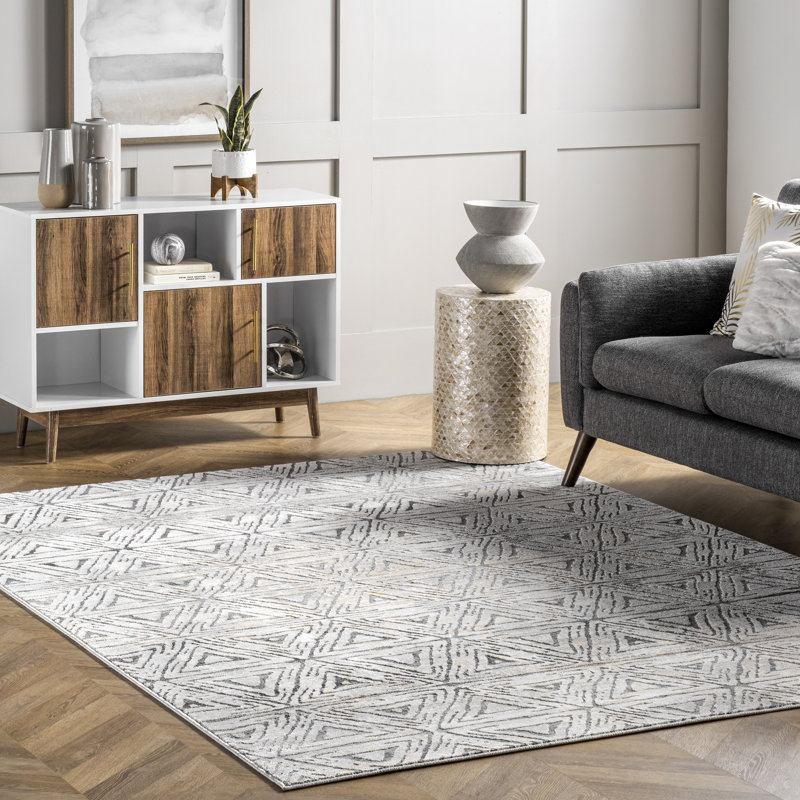 Geometric Indoor Rug, Rectangle 8' x 9'8"