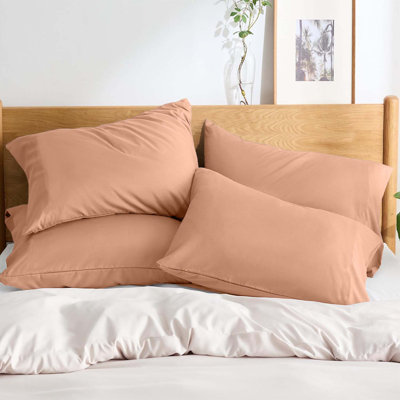 100% Microfiber Solid Dyed Pillowcase - Modern Accent Pillow Cover for Sofa, Bed & Living Room