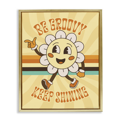 «Be Groovy Keep Shining», art mural encadré flottant par Reinders