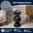 19" Modern Natural Marble Handmade Stacked Round Pedestal End Table