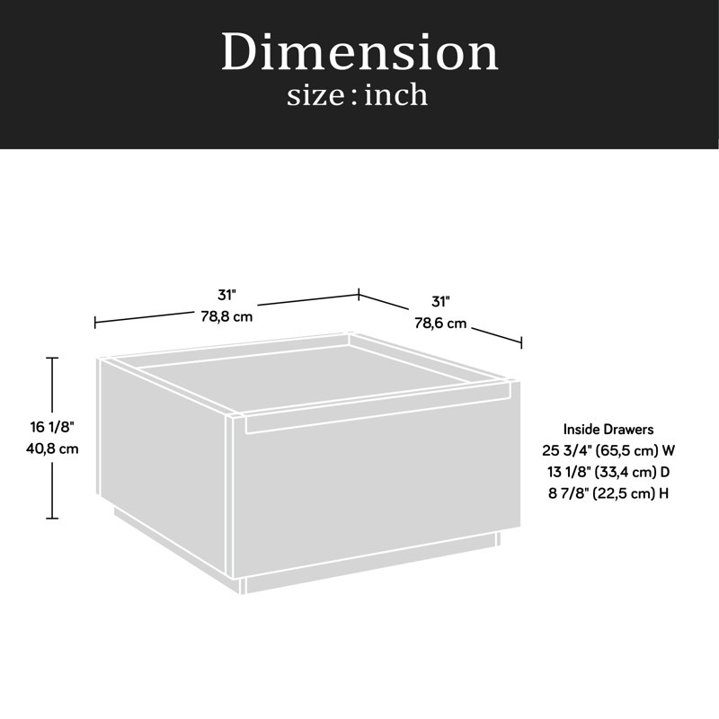 Table basse avec tiroirs pleine extension