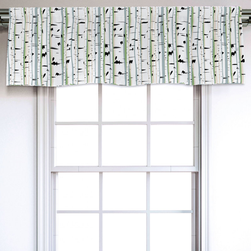 Sateen Striped Ruffled Window Valance