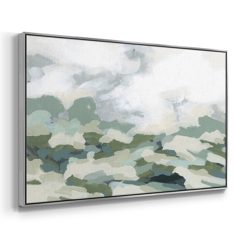 " Verdant Hillside II ", 25" H x 37" W x 2" D, Silver