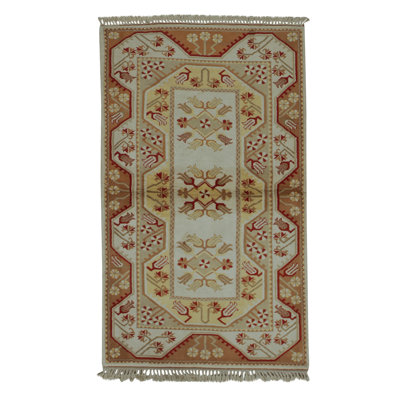 Tapis doré et doré de haute qualité noué à la main