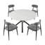 Ensemble de 4 chaises de salle à manger élégantes avec dossier rembourré incurvé et structure en métal durable en gris