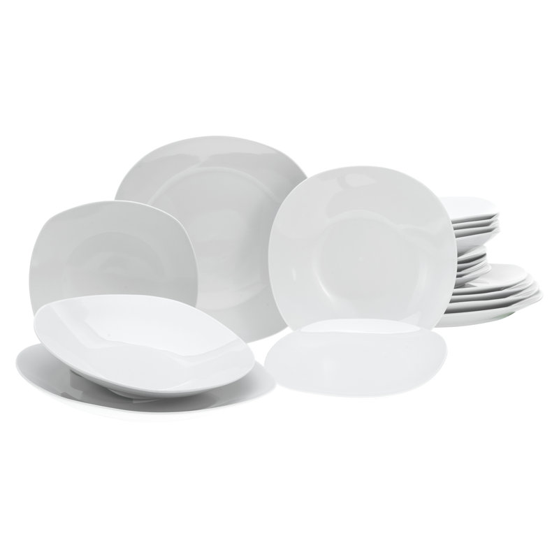 Square 18 Piece Dinnerware Set, Service For 6