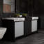 Meuble-lavabo de salle de bain 84 po Lexora Zilara en noir et gris, avec comptoir et lavabo
