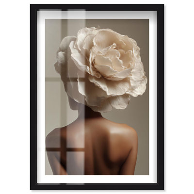 «Floral Crown I Shadowbox», art mural floral par Notoriart, cadre noir, 20 x 30