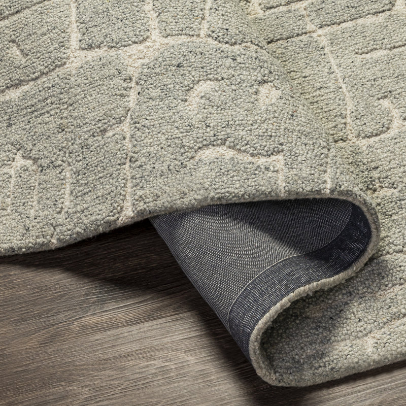 Rafe Handmade Wool Gray Area Rug, Rectangle 2' x 3'