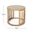 Brown Side Table With , Tempered Glass, And Stable Steel Frame, 17.96" X 17.96 In Glass Surface, 16.4-724851449