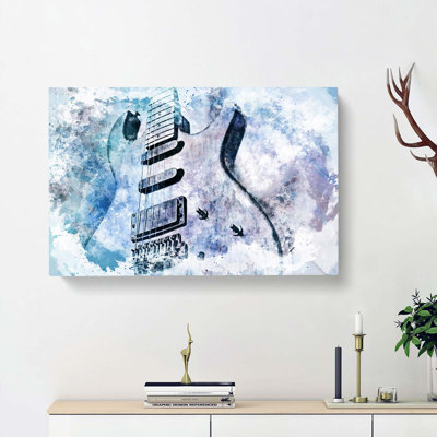 Electric Guitar in Abstract - Wrapped Canvas