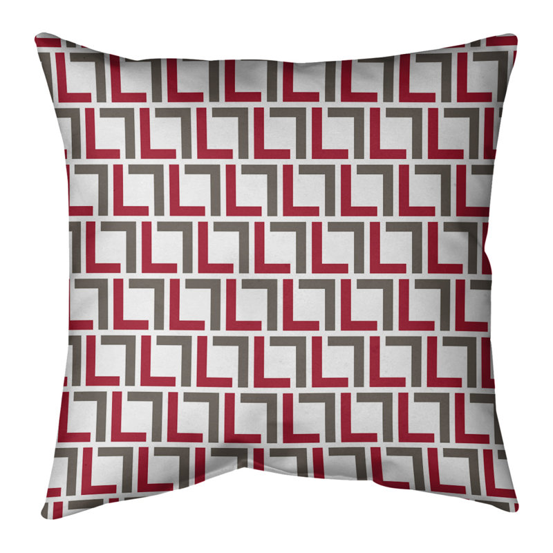 Housse de coussin Tampa Bay, Blanc / rouge / blanc, 26 po x 26 po, Polyester filé
