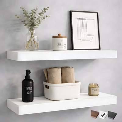 2 Pieces Floating Shelves, Wall Shelf Display Shelves for Living Room/Bedroom/Bathroom/Kitchen