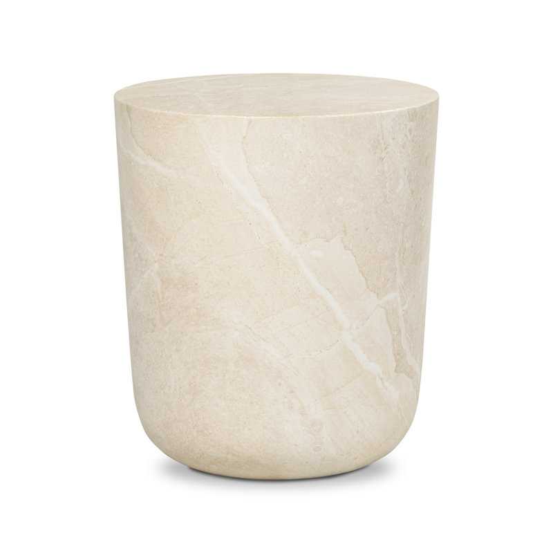 Labarre Concrete Side Table, Sandstone White