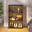 Display Cabinet With Tempered Glass Doors, Rgb Lights And Human Body Sensor, 3-Tier Bookcase-1071566786