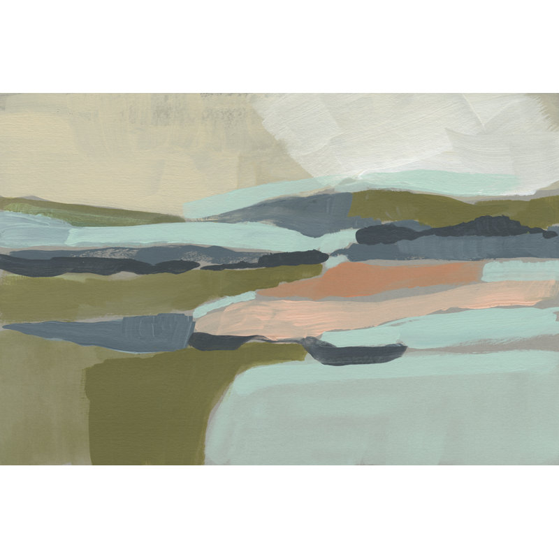 «Pastel Plane I» par Jennifer Goldberger - peinture sur toile tendue, H 32 po x l 48 po