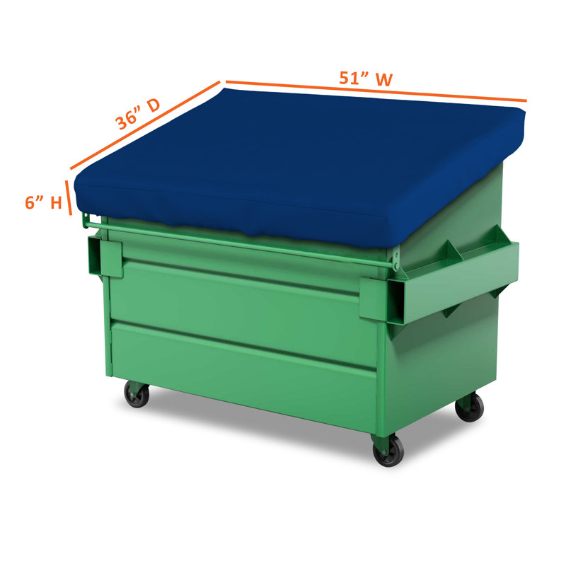 Heavy Duty Multipurpose Outdoor Dumpster Cover, Durable & UV Resistant Waterproof Trash Can Cover, 6" H x 51" W x 36" D, Blue