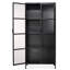 Union Tall Curio Cabinet In Black Iron & Clear Glass