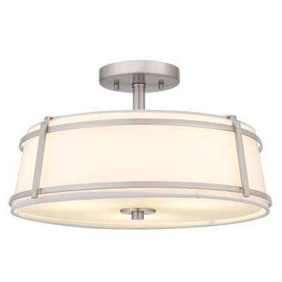 Sloane 3-Light Brushed Nickel Semi-Flush Mount
