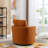32"W Slipcovered Upholstered Swivel Barrel Chair-1912470068