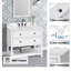 Meuble-lavabo simple 36 po avec comptoir en quartz blanc Carrara, lavabo et dosseret Encino, pré-assemblé-1279629826