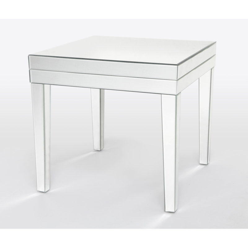 Mcroberts Mirrored Glass Top End Table