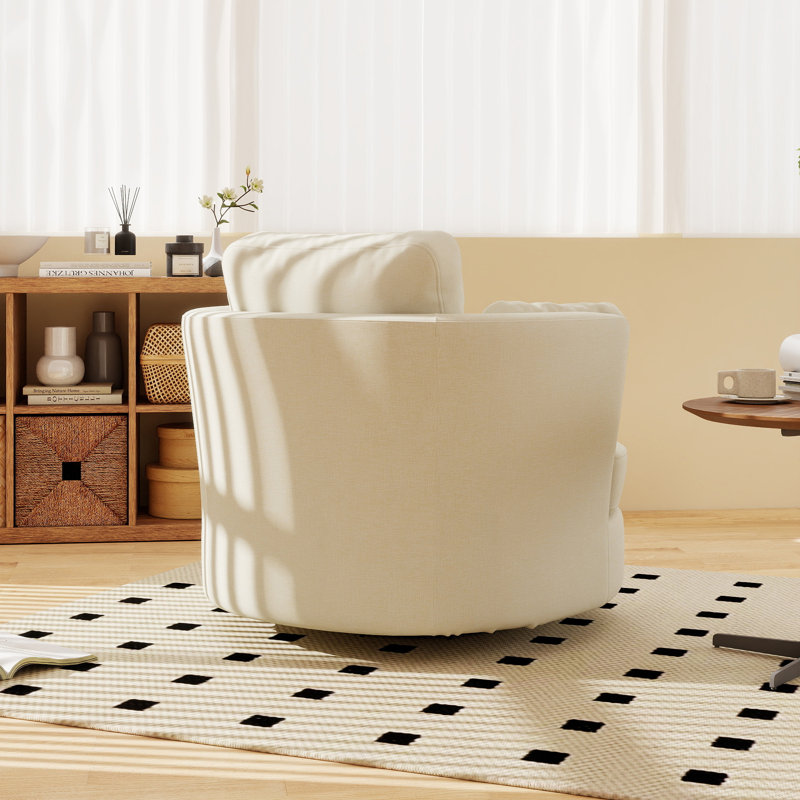 Fauteuil demi-tonneau pivotant de 40,55 po, Beige