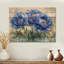Pivoines bleues dans la prairie II - Décoration murale en bois de pivoines - sur bois de pin naturel-280765340