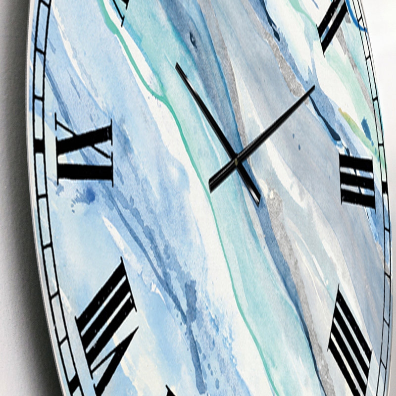 Azral Blue Silver Spring II - horloge murale moderne, Petit