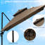 Patio Offset Umbrella Base, 360-Degree Rotatable, Double-Top, 8 Ribs, Simple Tilt Feature, Crank, Coffee With 360 Rotation, Double-Top Construction, Easy Tilt,
